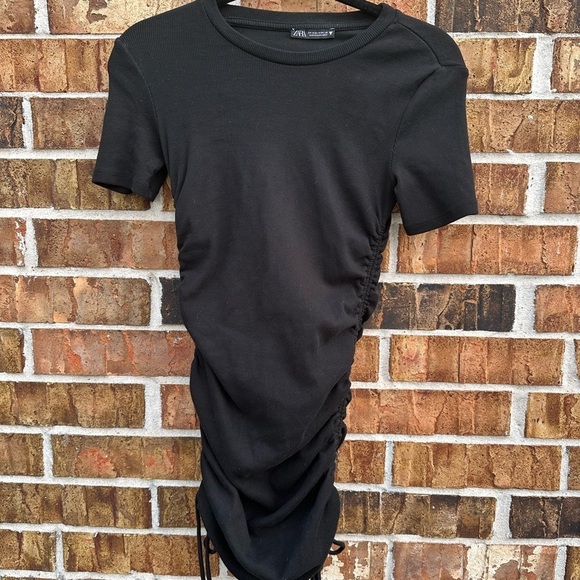 Zara Black Mock Neck Bodycon Mini Dress - Picture 6 of 7